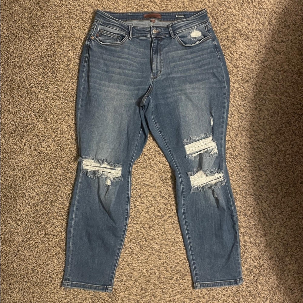 Judy Blue distressed boyfriend fit jeans -size 14W